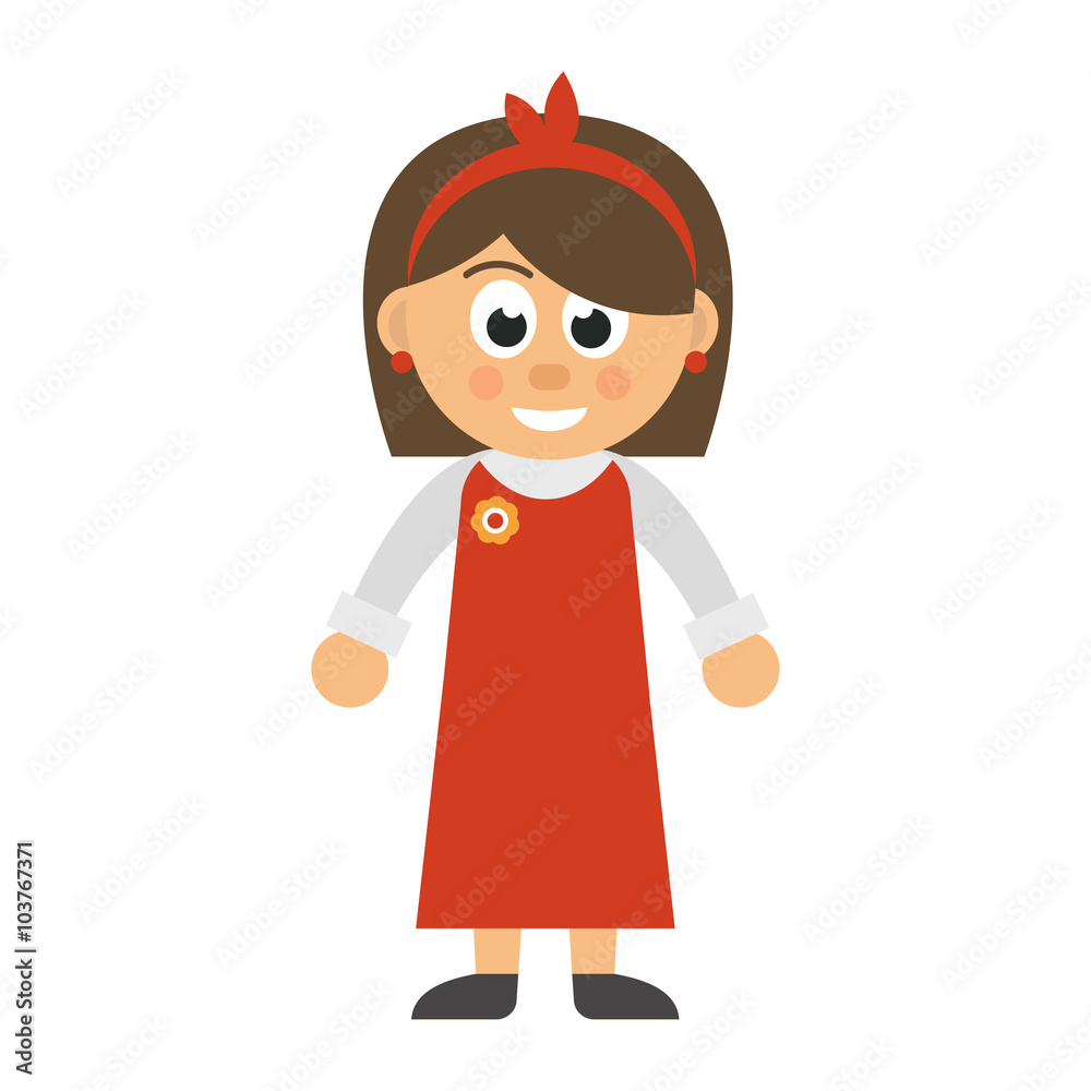 cartoon woman in dress