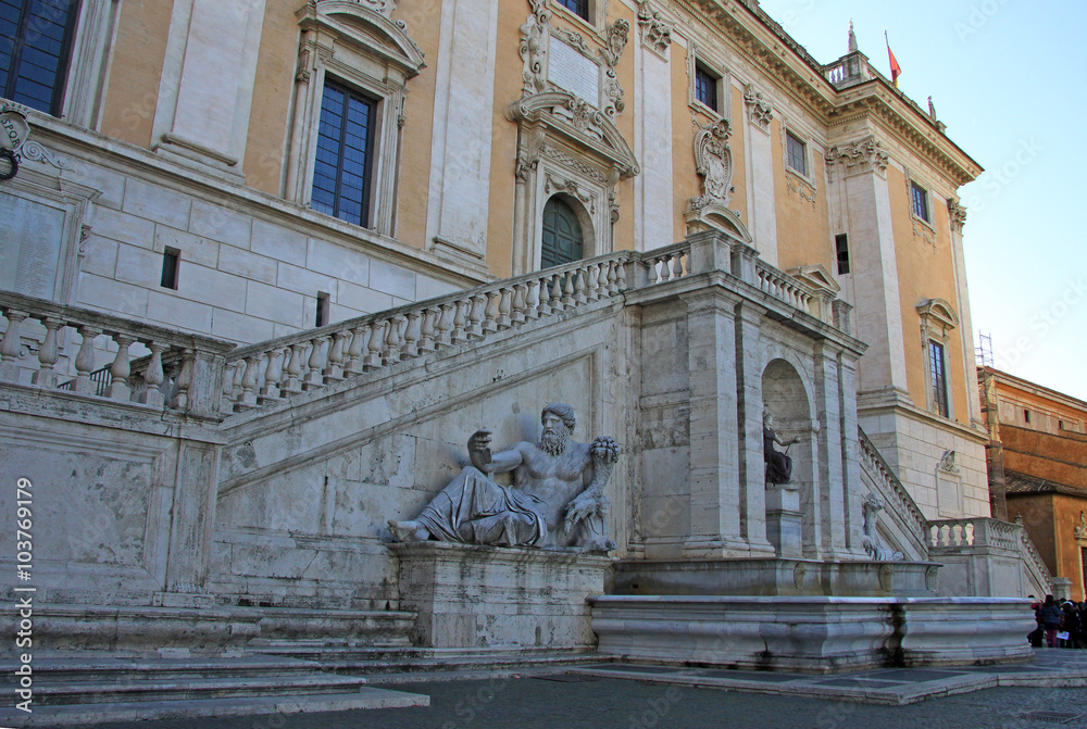 ROME, ITALY - DECEMBER 21, 2012: Ancient Roman allegory of Nile River. Capitoline Hill, Rome, Italy
