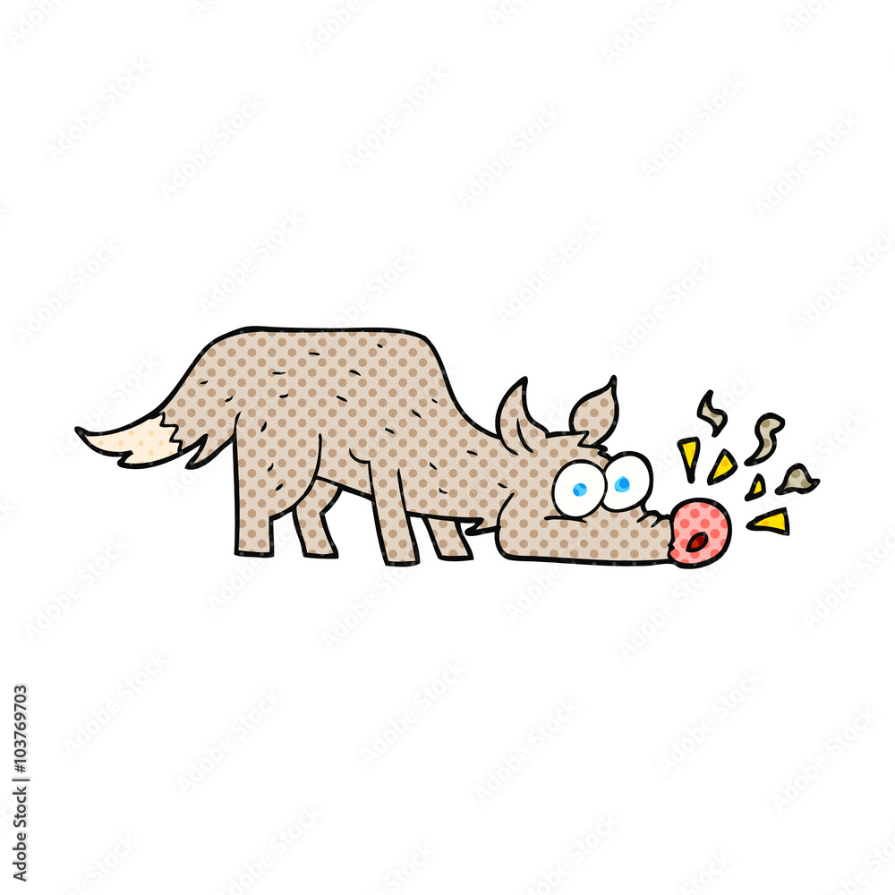 Fototapeta premium cartoon dog sniffing