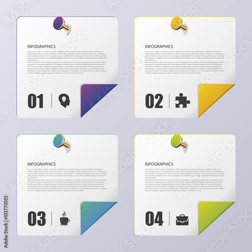 Folding Paper. Modern infographic template. Vector