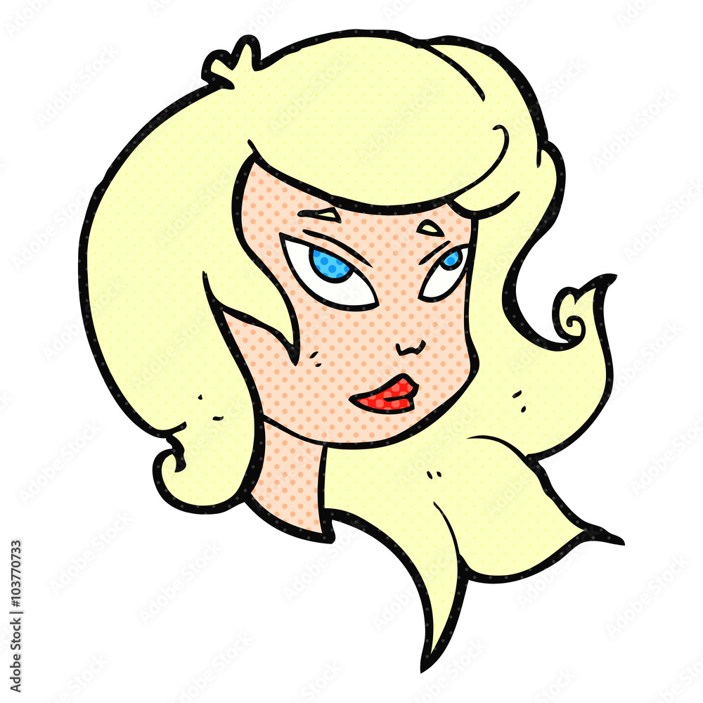 cartoon female face