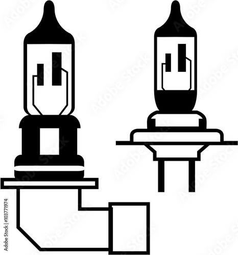 Car lightbulb headlight vector