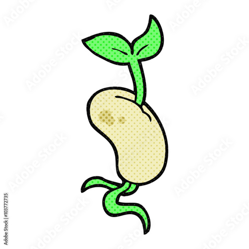 cartoon sprouting seed