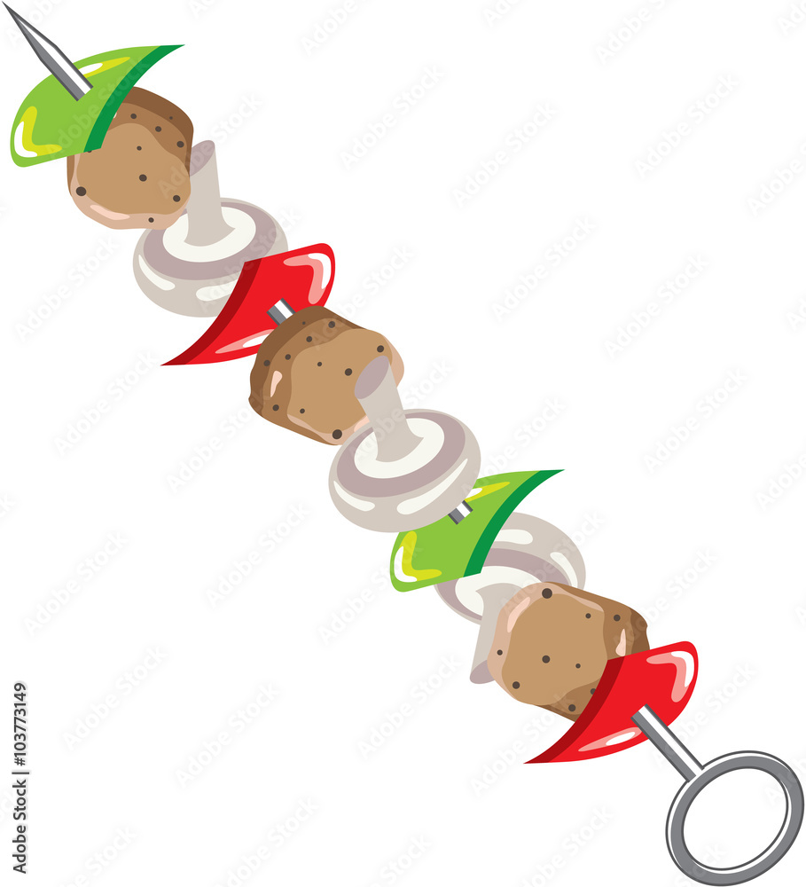 Shish Kabob vector Illustration clipart Stock Vector Adobe Stock