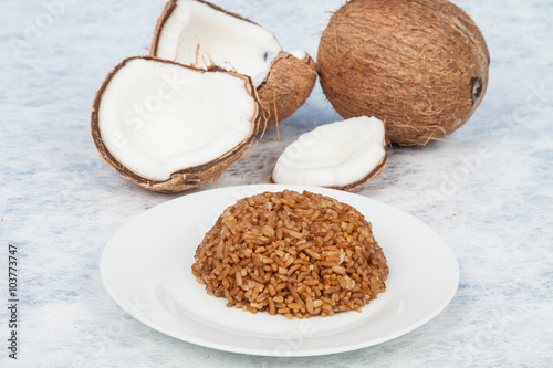 serving of coconut rice