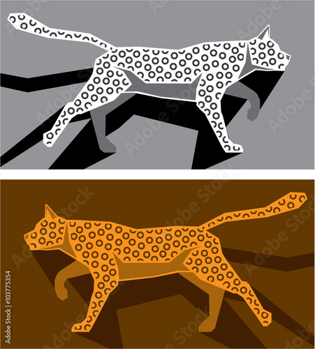Fotografi Stylized cat vector