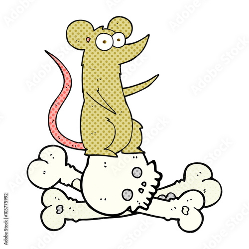 cartoon rat on bones