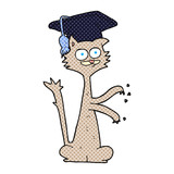 cartoon cat with graduation cap