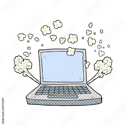cartoon laptop computer fault