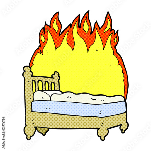 cartoon beds are burning