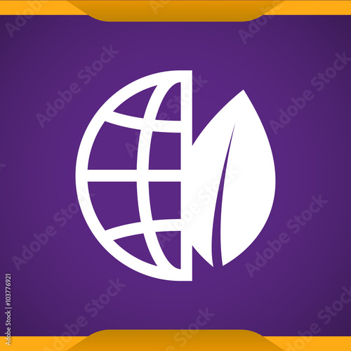 Eco globe with leaf icon