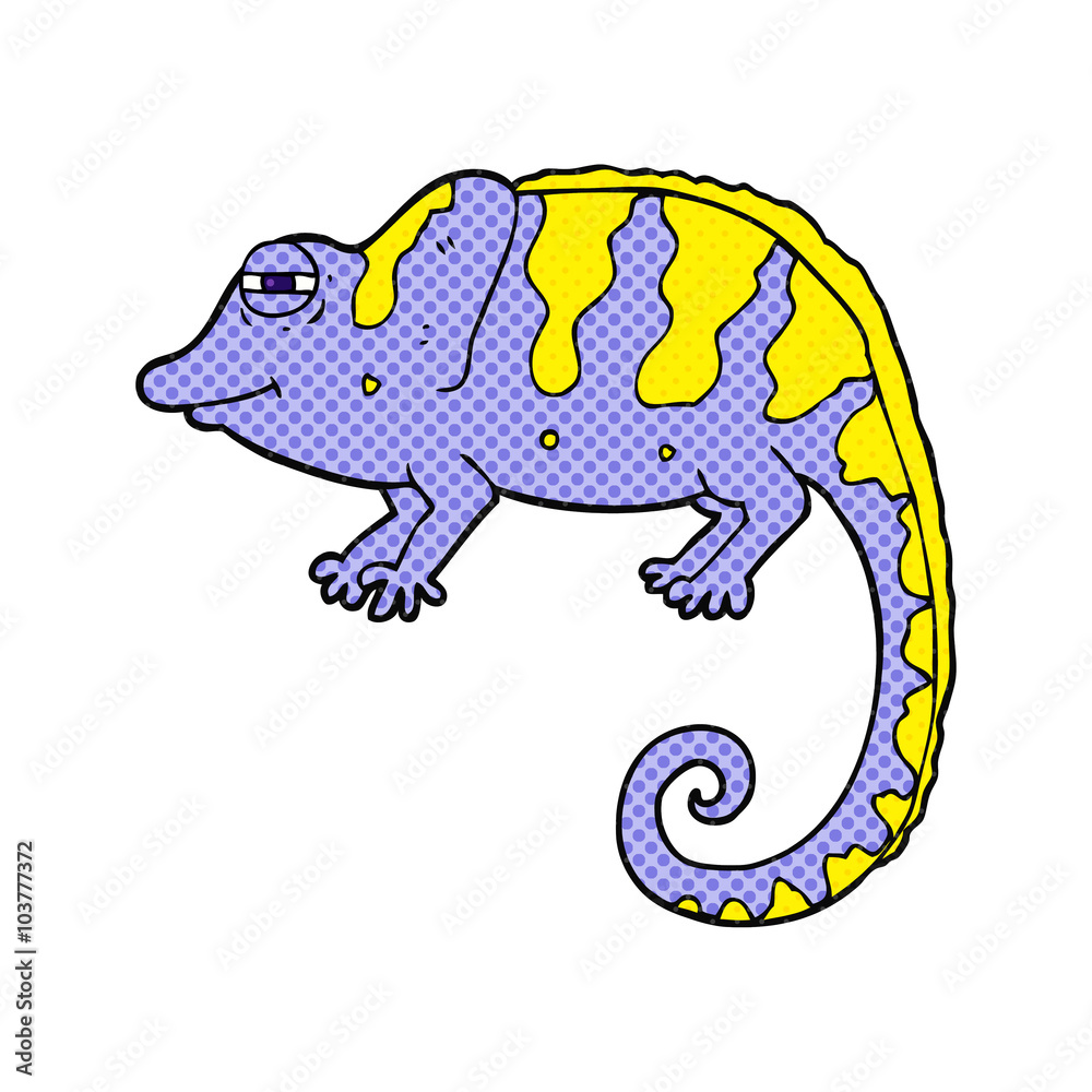 Obraz premium cartoon chameleon