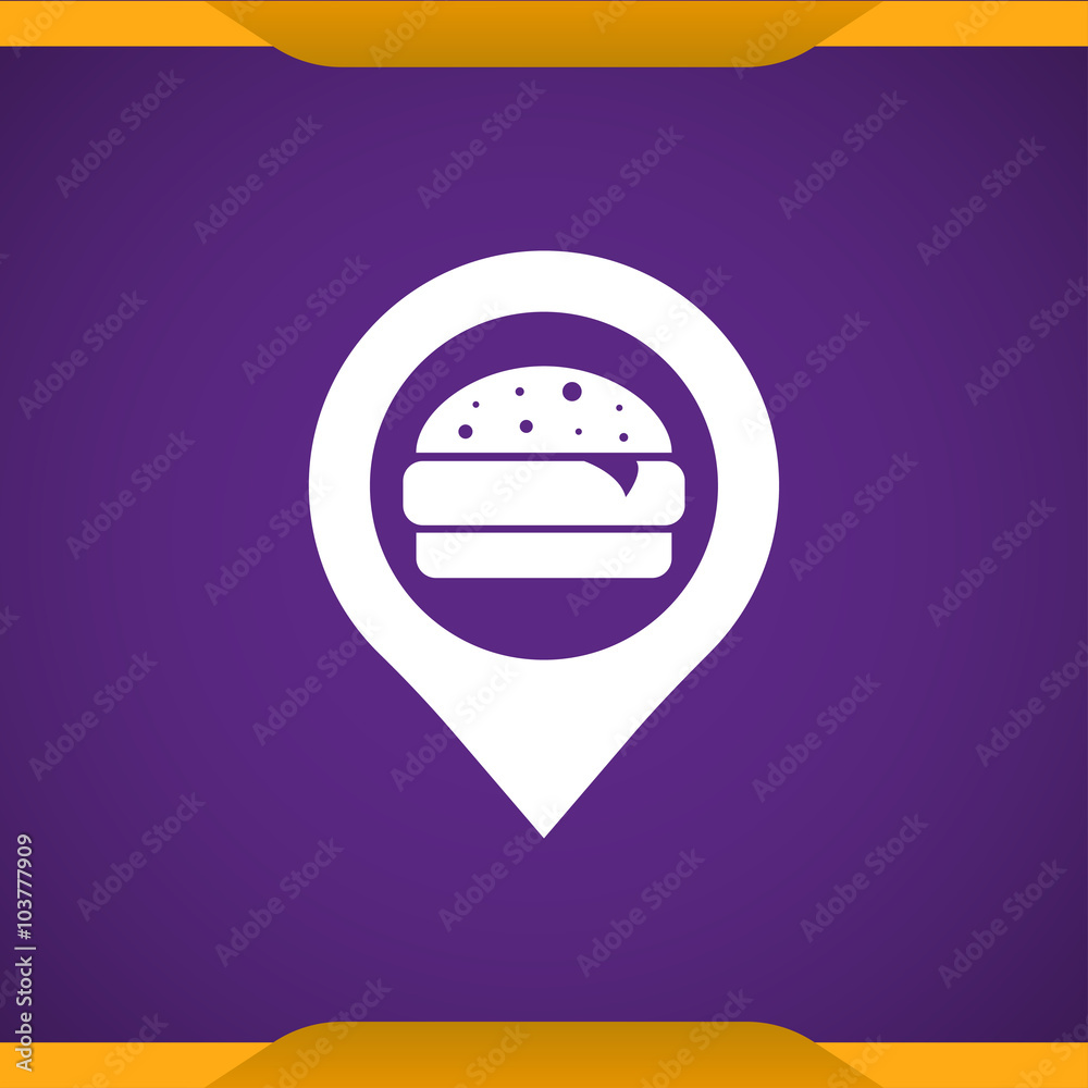 Fast food with pin icon Fast food with pin icon