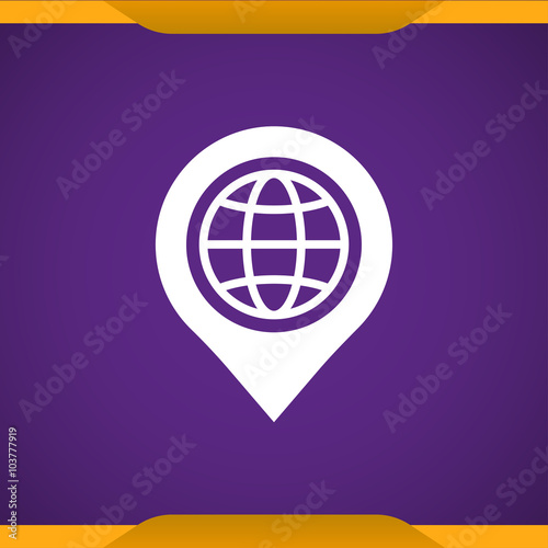 Pin with globe icon