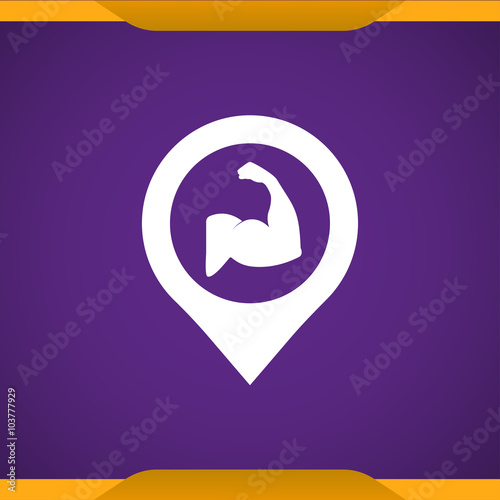 Fitness place with pin icon