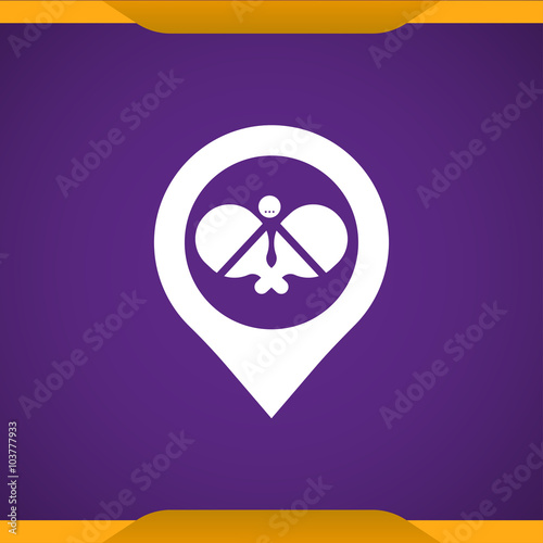 Ping pong with pin icon