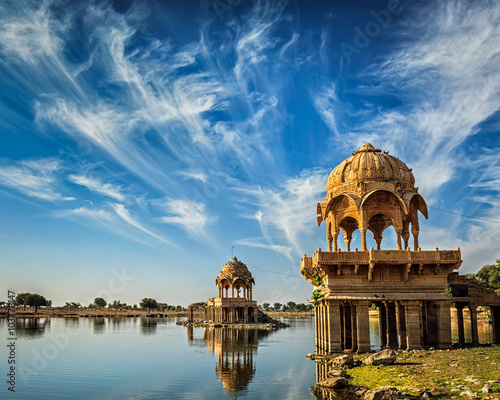 Indian landmark Gadi Sagar in Rajasthan