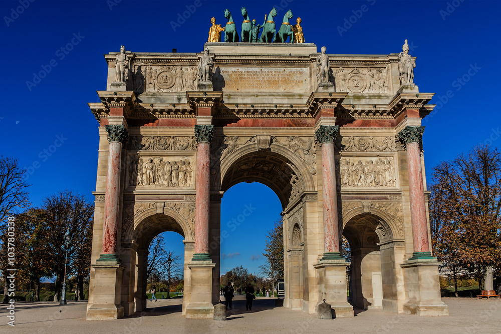 Triumphal Arch (Arc de Triomphe du Carrousel, 1808), Paris.