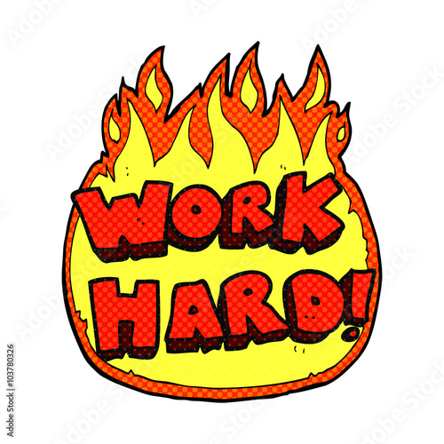 cartoon work hard symbol