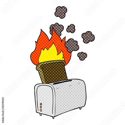 cartoon burnt toast