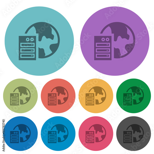 Color web hosting flat icons