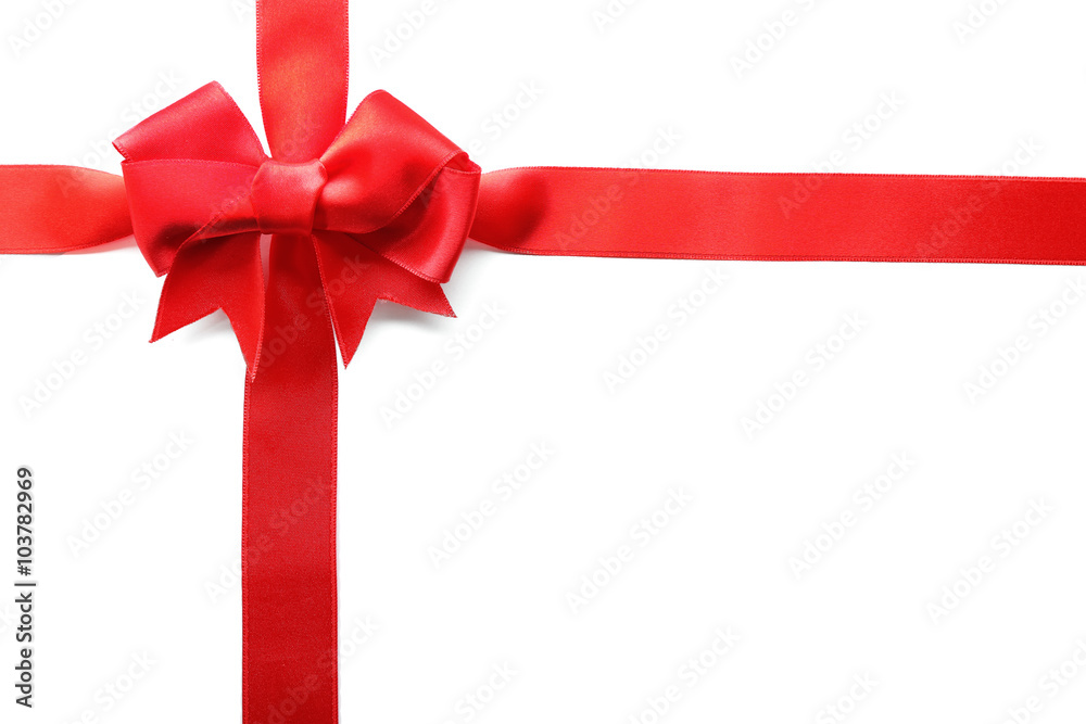 Two ribbons and bow, isolated on white Two ribbons and bow, isolated on white