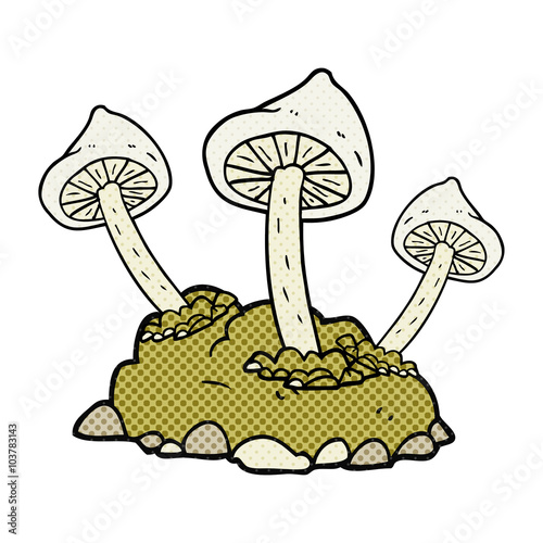 cartoon mushrooms growing