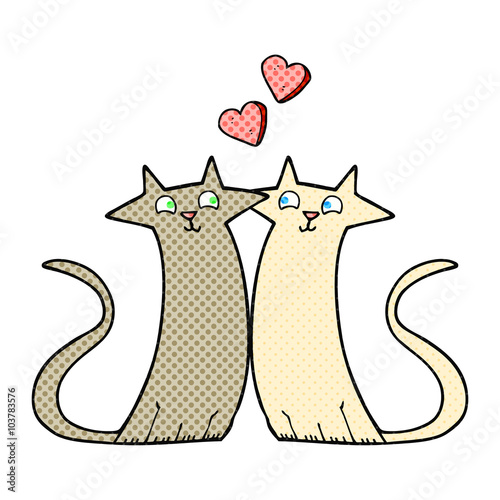 cartoon cats in love