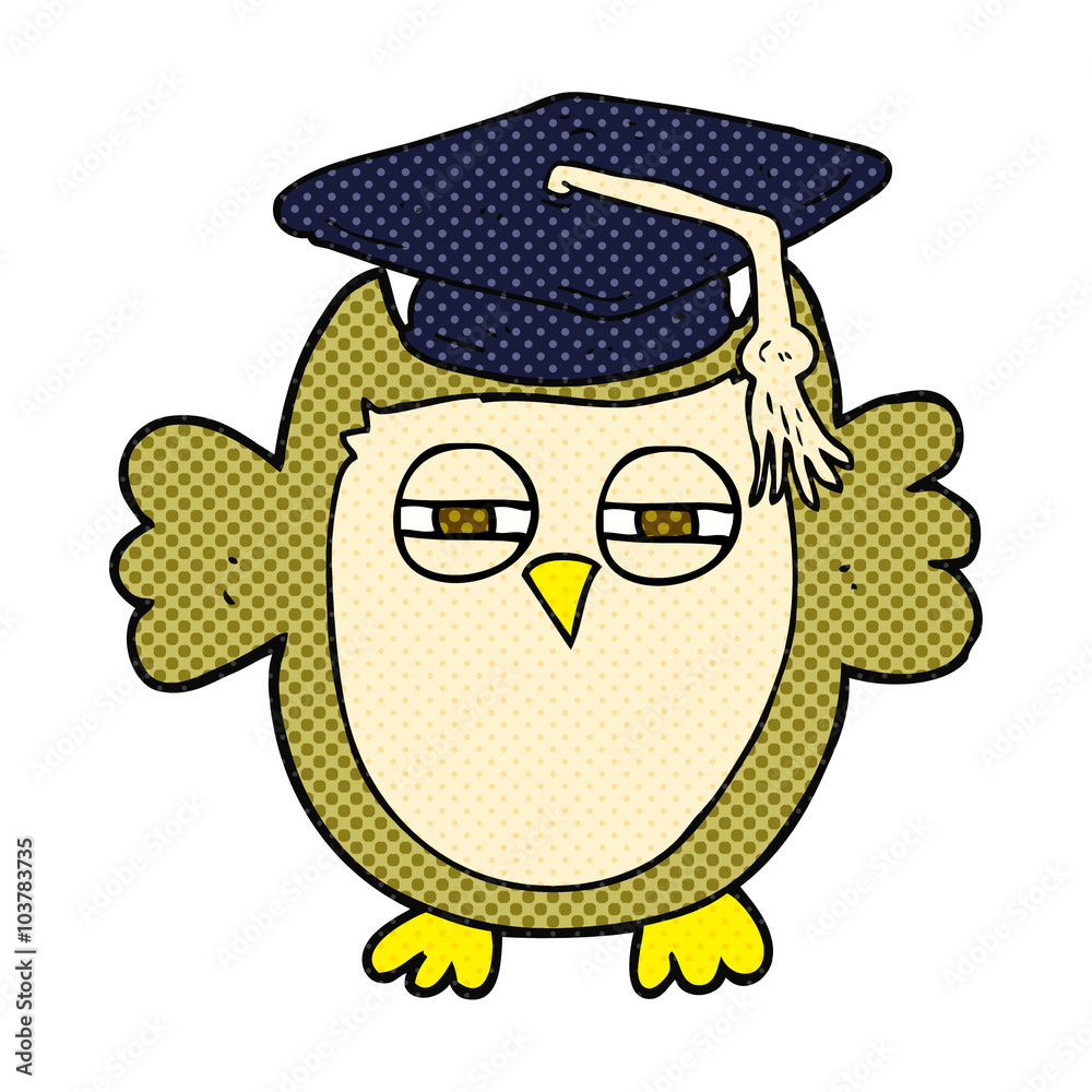 Obraz premium cartoon clever owl