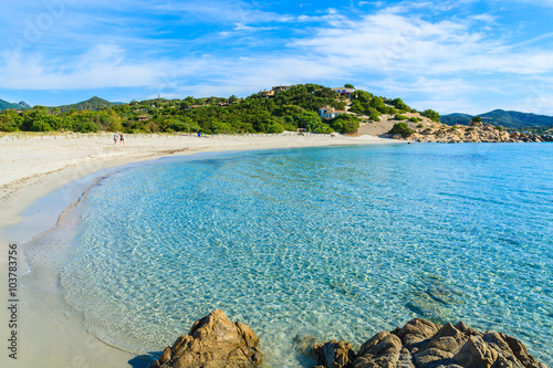 Fototapeta Naklejka Na Ścianę i Meble -  Beautiful beach on Villasimius peninsula, Sardinia island, Italy