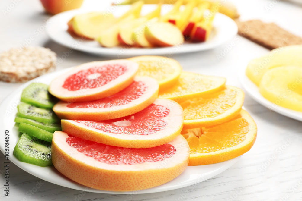 Fruits on light wooden background. healthy eating concept. Fruits on light wooden background. healthy eating concept.