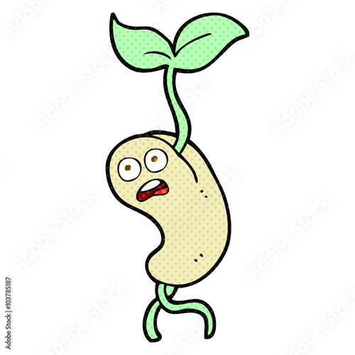 comic book style cartoon sprouting seed