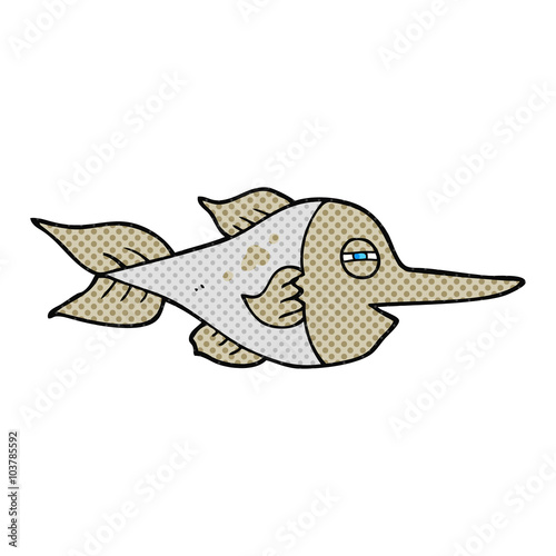 comic book style cartoon swordfish