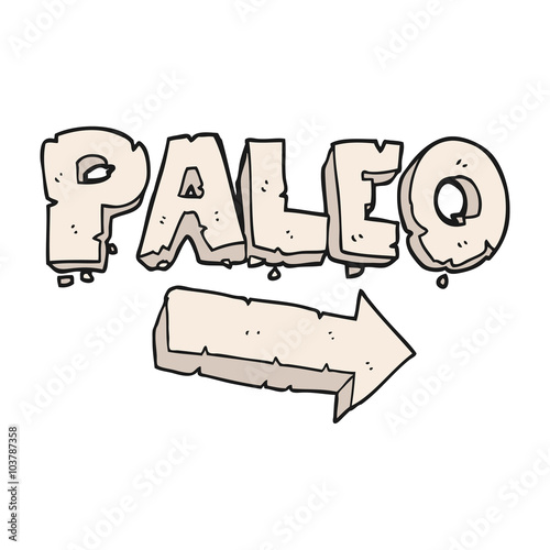 cartoon paleo diet pointing arrow