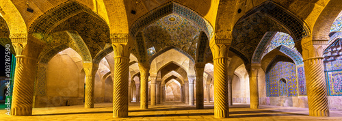 Interior of Vakil Mosque in Shiraz, Iran
