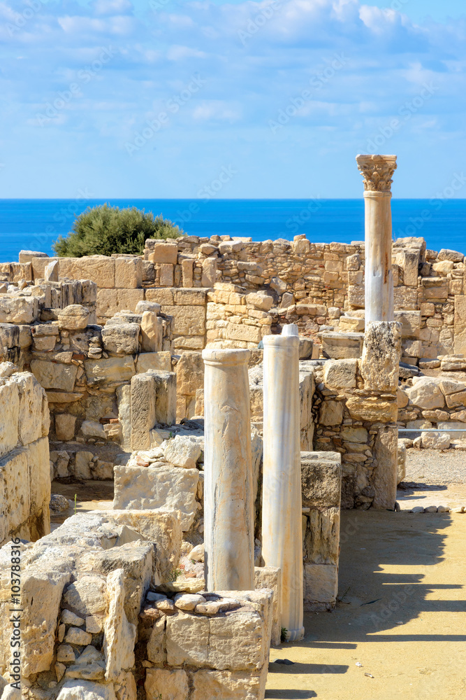 Ruins of ancient Kourion, Cyprus, vertical