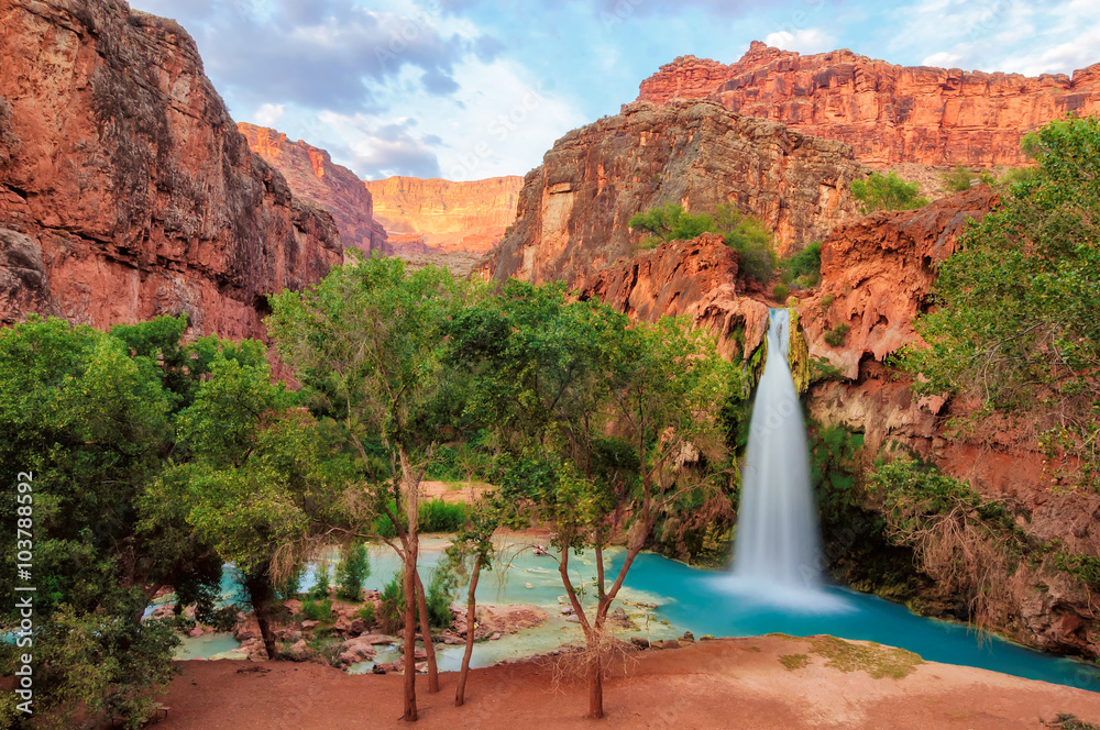 Fototapeta premium Havasu Falls, waterfalls in the Grand Canyon, Arizona
