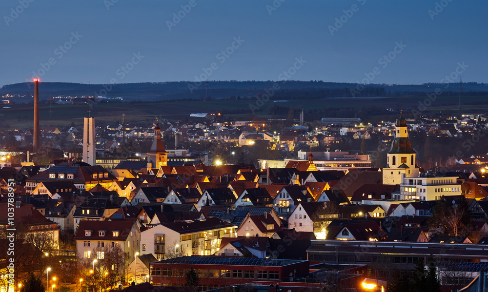 Obraz premium Winnenden bei Nacht