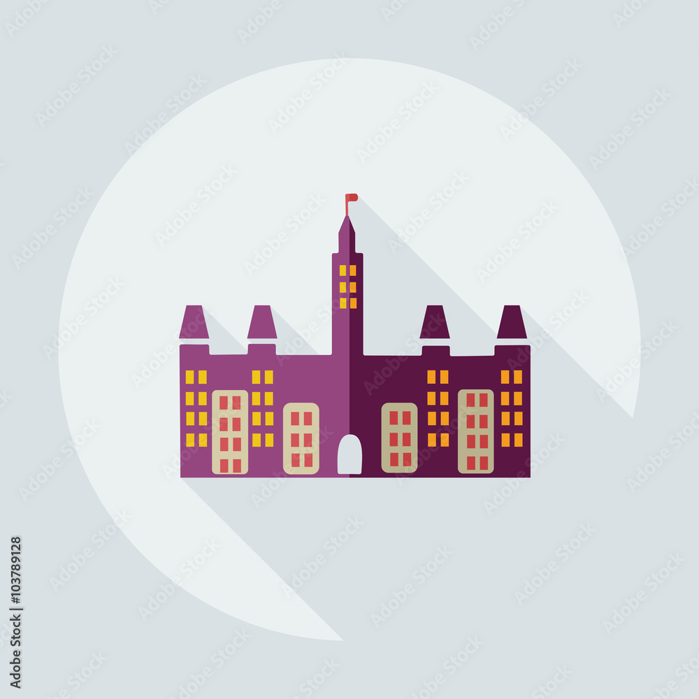 Flat modern design with shadow icons castle Canada Flat modern design with shadow icons castle Canada