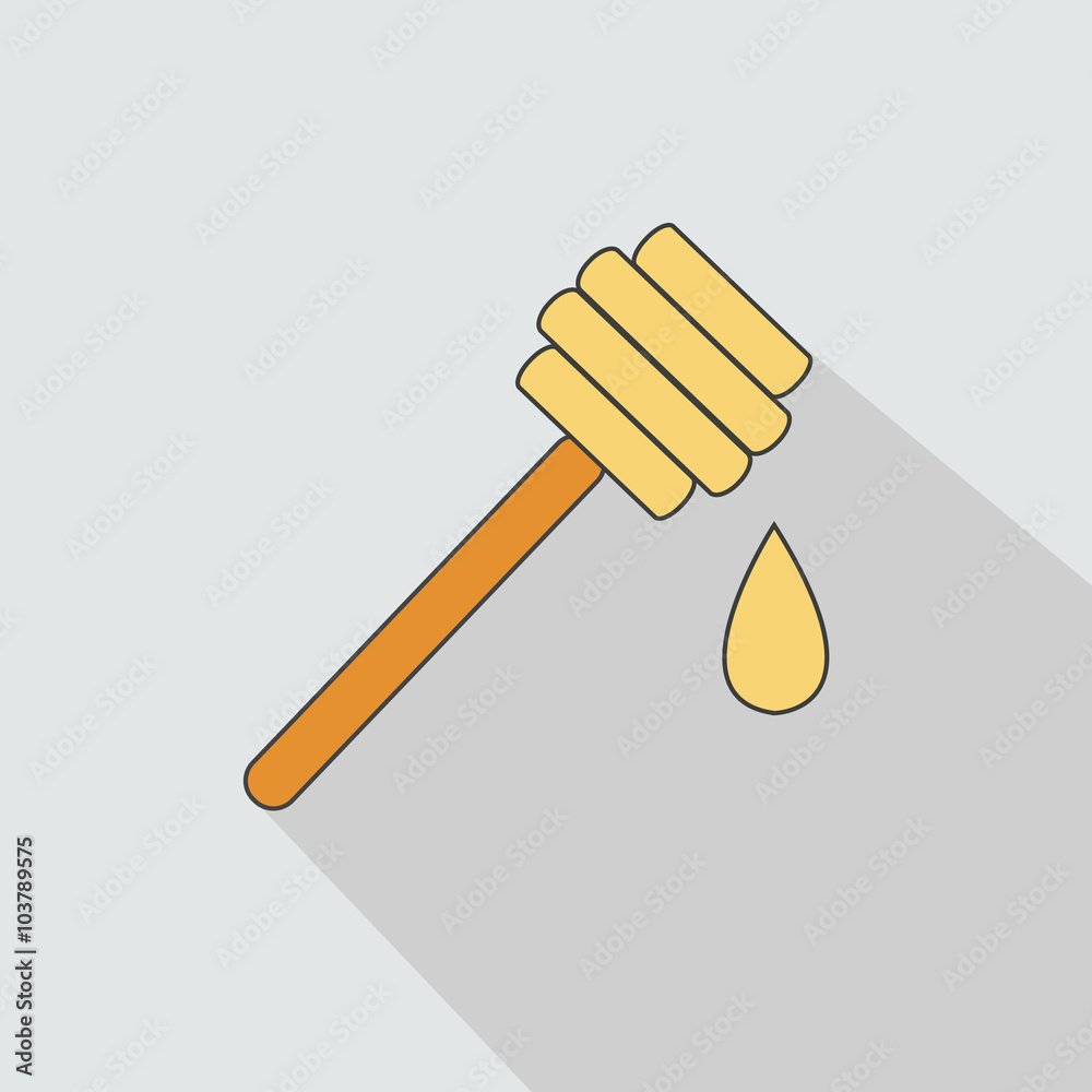 Honey dipper flat icon