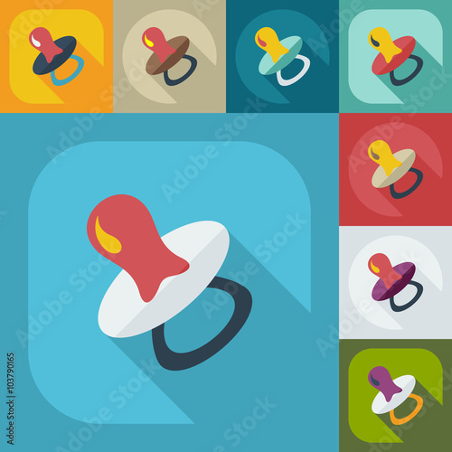 Flat concept, set modern design with shadow soother