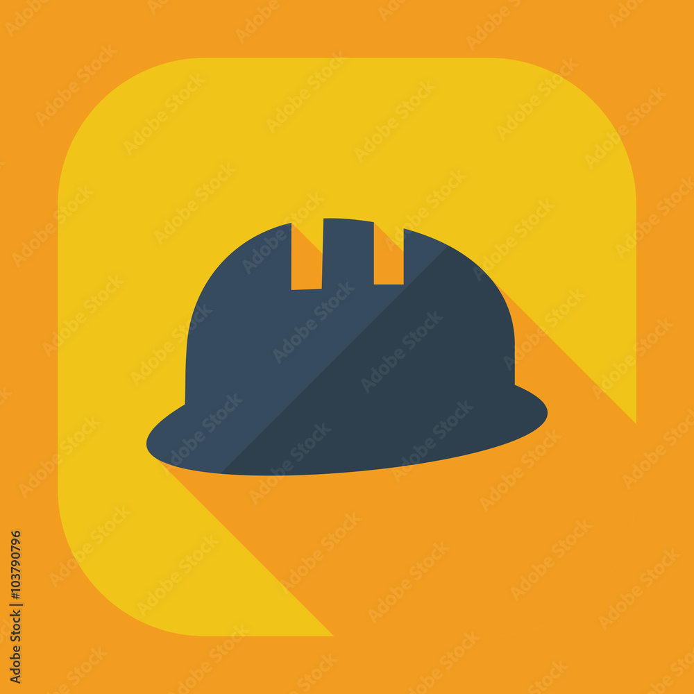 Flat modern design with shadow icons hard hat Flat modern design with shadow icons hard hat
