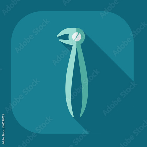 Flat modern design with shadow dental pliers