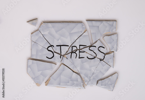 breaking stress word on ceramic photo