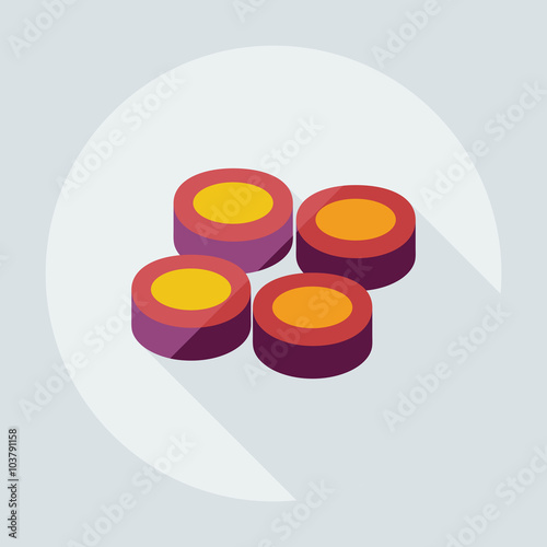 Flat modern design with shadow icons Japanese sushi