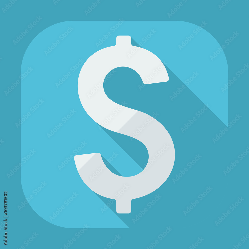 Flat modern design with shadow icons currency unit Flat modern design with shadow icons currency unit