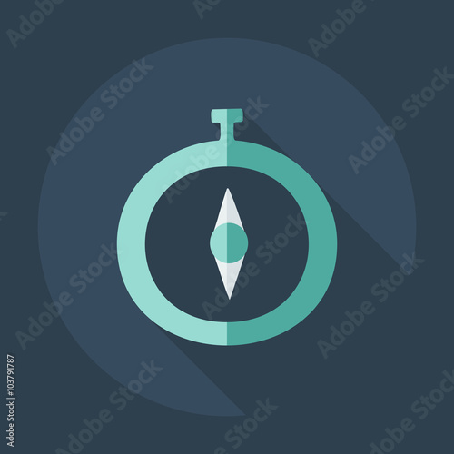 Flat modern design with shadow icons compass