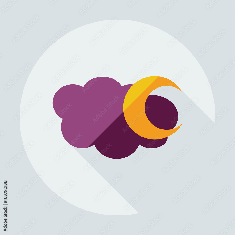 Flat modern design with shadow icons moon Flat modern design with shadow icons moon