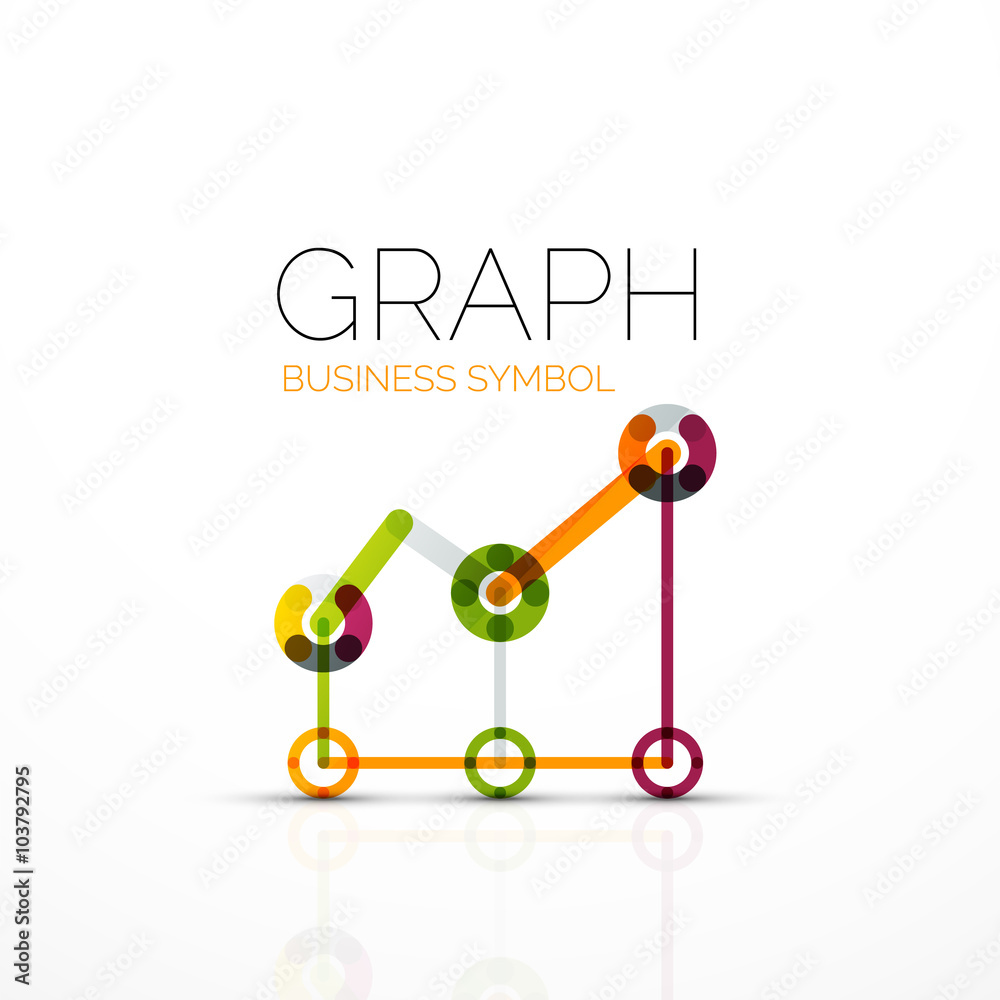 Abstract logo idea, linear chart or graph business icon. Creative vector logotype design template Abstract logo idea, linear chart or graph business icon. Creative vector logotype design template