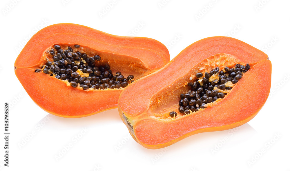 ripe papaya isolated on a white background ripe papaya isolated on a white background